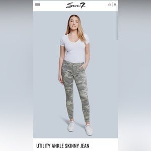 EUC Seven7 Utility Ankle Skinny Army Pattern Pants, Size 8